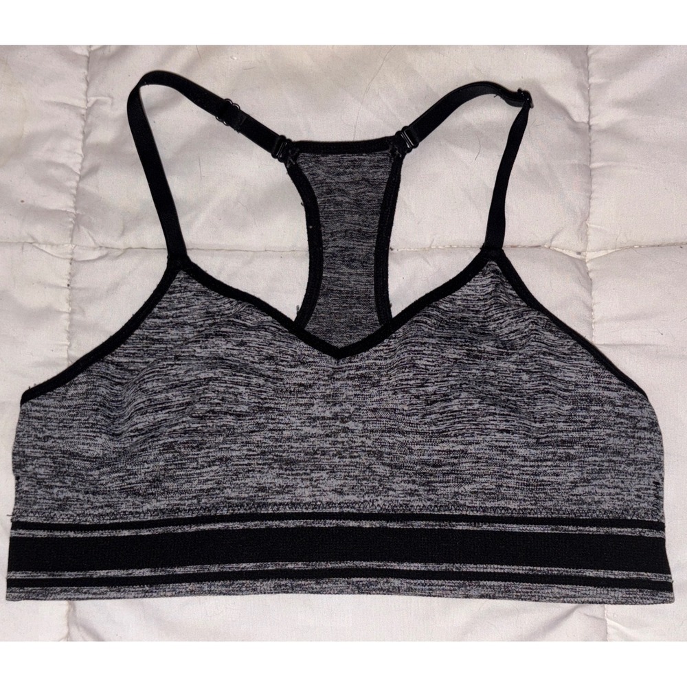 Athletic Works Women's Heather Gray Racerback Sports Bra, Size 38